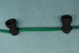 Кабель RBL-2W 2х1.5мм зеленый с черным патроном RBL-2W, шаг патронов  20см, длина 100м